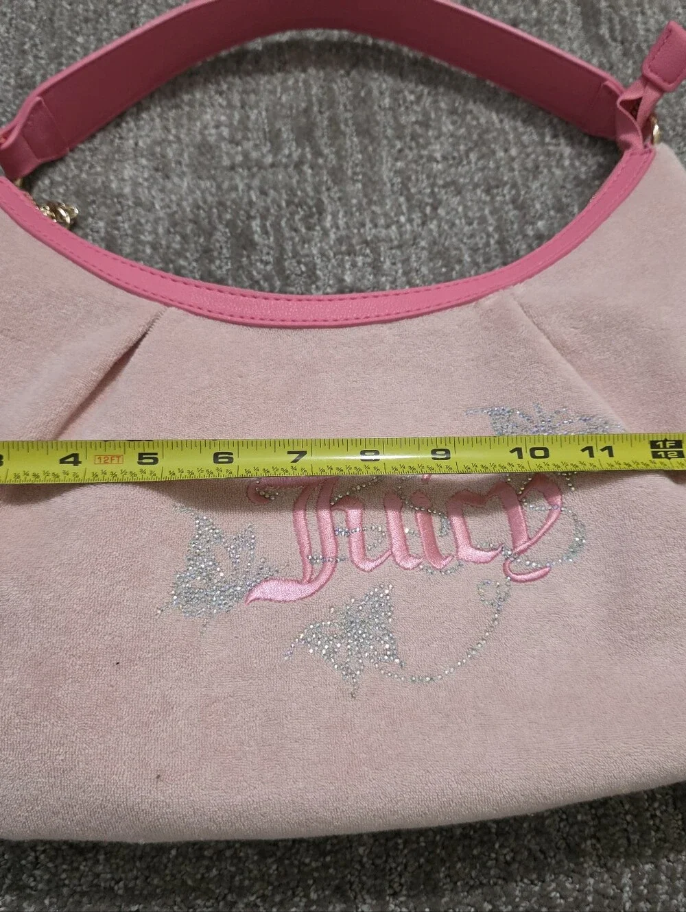 Juicy Couture Wingin' It Pink Terry Hobo Bag Trashy Y2K Bedazzled Princesscore